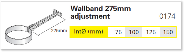 Wall Band 275mm Adjustment