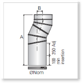 Single Wall (Single Skin) Stainless Steel Flue, Bends 0 to 90 Degree Adjustable Bend Extendable